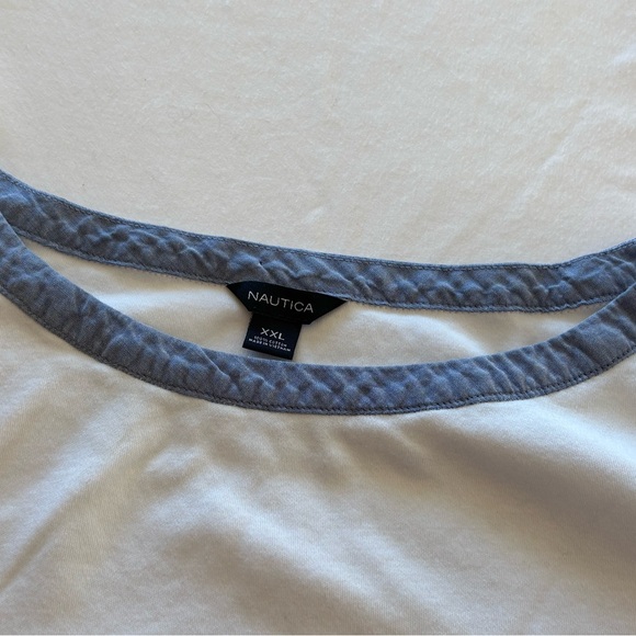Nautica | White & Blue Crew Neck Top | Women’s XXL - Picture 7 of 7